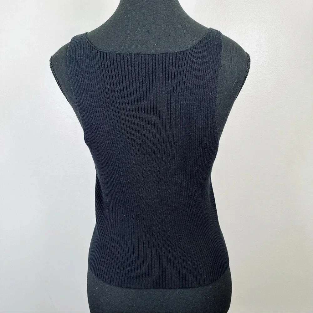 Free People One Ribbed Mesh Ruched Neck Tank Top - Picture 4 of 15